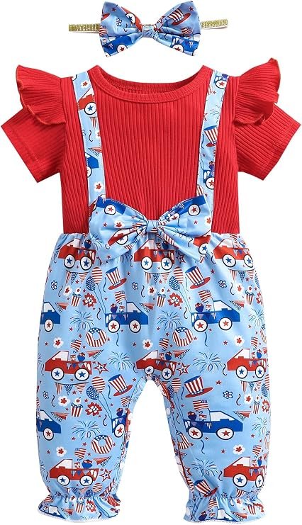 Baby Girl Clothes Ribbed Heart Top Ruffled Corduroy Suspender Pants
