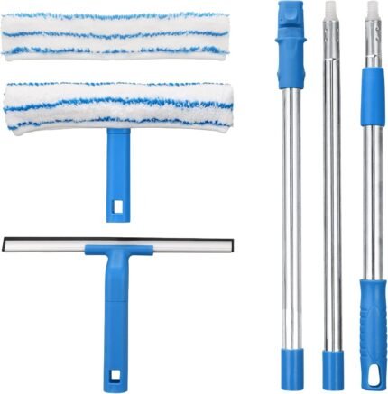 Mitclear Professional Window Cleaning Kit, Squeegee with Long Handle 77IN